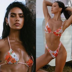 VDM 70s orange floral bikini and skirt NEW! New without tags!